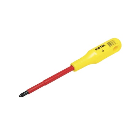 Surtek 1000V Insulated Screwdriver Round Shank Phillips No 1X3 in. D401V